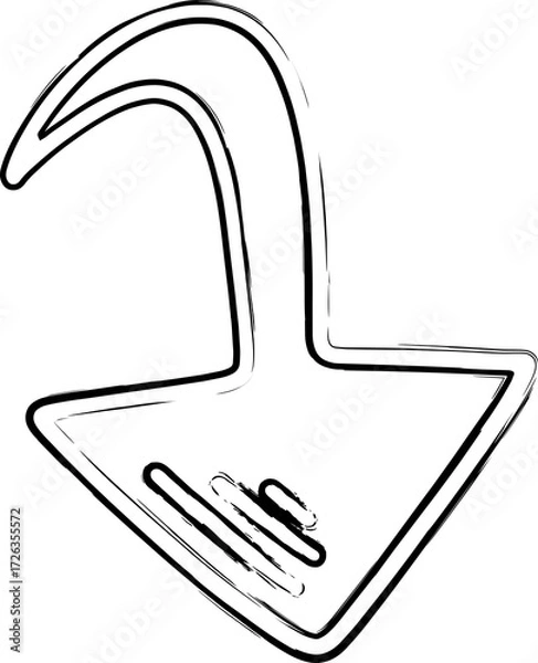 Fototapeta Hand drawn arrows brush. Design element