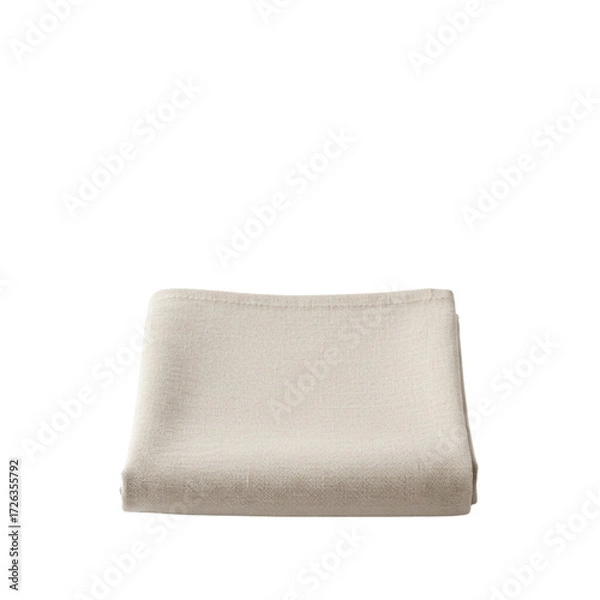 Fototapeta Folded beige fabric on a neutral background for home decor design on a transparent background isolate