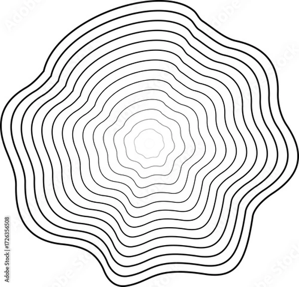 Fototapeta Circle dynamic amorphous shape made of gradient line blend, tech, digital