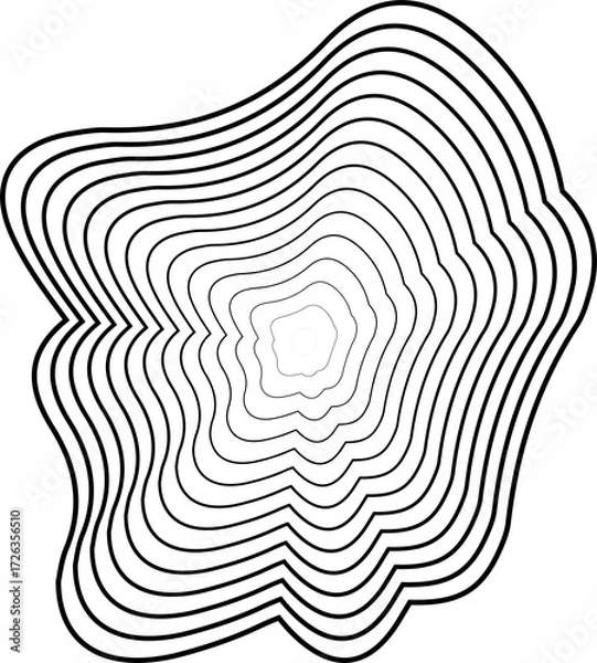 Fototapeta Circle dynamic amorphous shape made of gradient line blend, tech, digital
