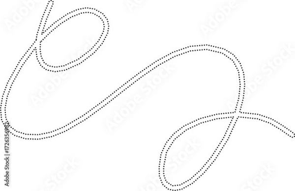Fototapeta Spiral line dotted doodle style. Element for design
