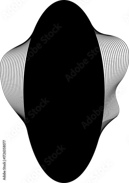 Fototapeta Oval blend emblem. Wave line with frame