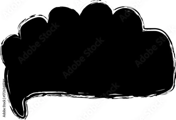 Fototapeta Speech bubble drawn with brush and paint, chat, message