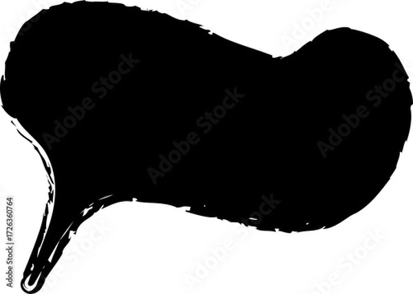 Fototapeta Speech bubble drawn with brush and paint, chat, message