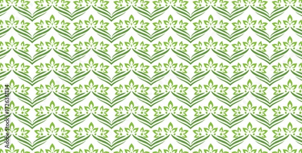 Fototapeta Elegant Minimalist Green Floral Motif Seamless Repeating Pattern Texture