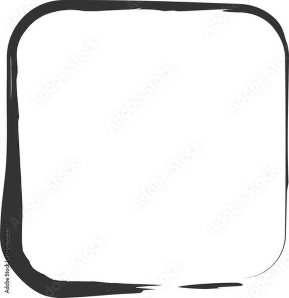 Fototapeta Squares drawn frames with brush and ink