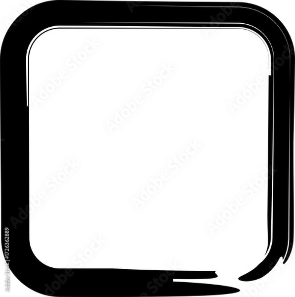 Fototapeta Squares drawn frames with brush and ink