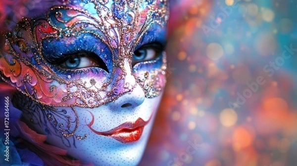 Fototapeta Close-up of a colorful carnival mask