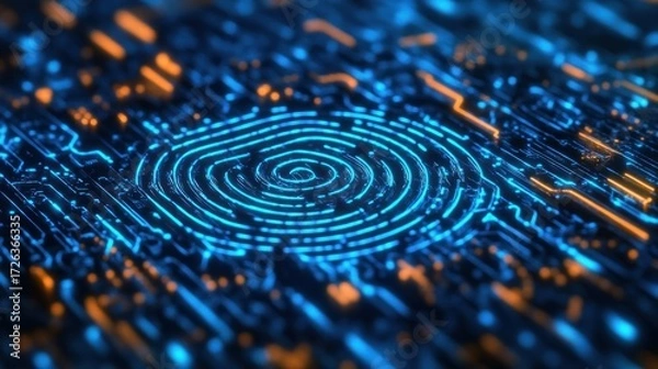 Fototapeta Abstract fingerprint circuit