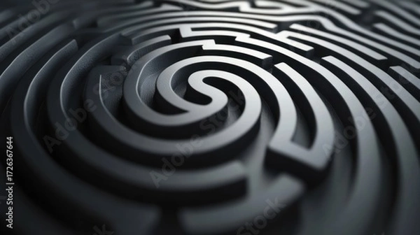 Fototapeta Abstract fingerprint maze