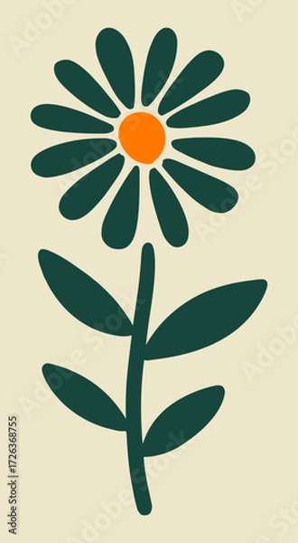 Obraz floral illustration border seamless pattern decoration poster