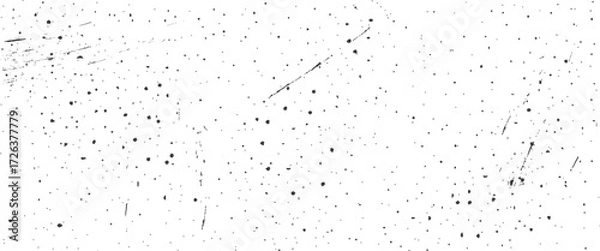 Fototapeta Speckled gritty background. Grain dot texture with noise. Abstract grunge monochrome wallpaper. Black spots on white background. Vector illustration.