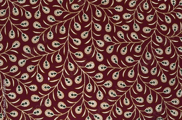 Fototapeta Beautiful maroon batik patterns