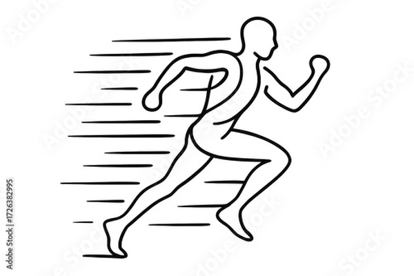 Fototapeta Running Athlete – Dynamic Continuous Line Vector