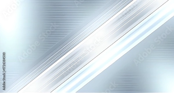 Fototapeta Highly polished silver steel with brilliant diagonal glowing streaks, creating a clean futuristic look. Ideal for high-tech product templates, sci-fi wallpapers and modern industrial packaging.