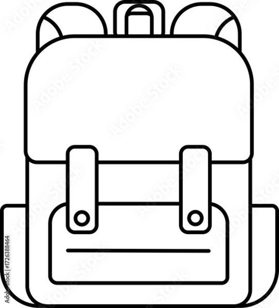 Fototapeta Bag Vector Illustration. Simple Outline Bag Coloring Page