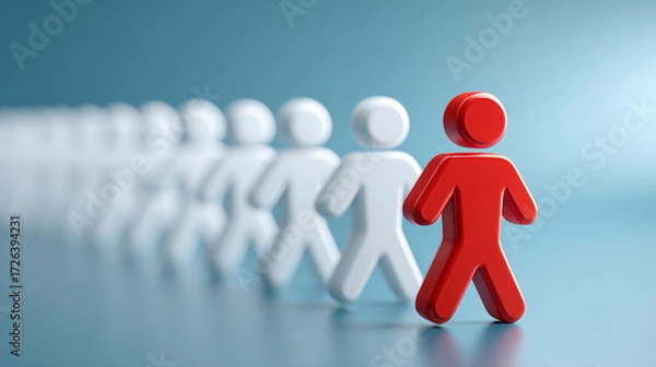 Obraz Distinctive leaders and team management