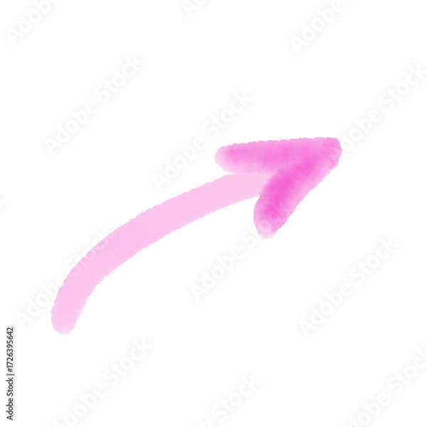 Fototapeta Pink arrow pointing to the right isolated on transparent background illustration