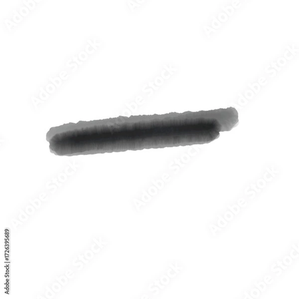 Fototapeta Watercolor stripe isolated on transparent background, a dark and moody design element