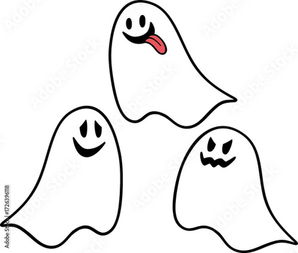 Obraz ３匹のかわいいお化け