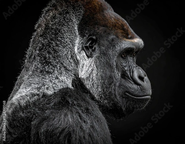 Fototapeta Close-up profile of a gorilla