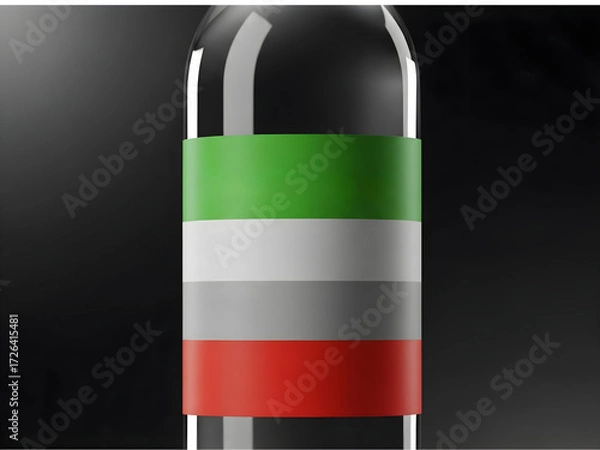 Fototapeta Bottle mockup with striped label design