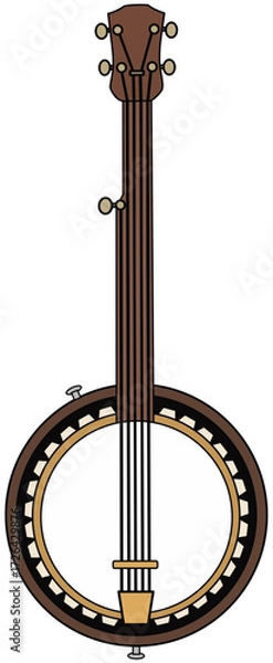 Obraz 5-string banjo with strap hooks and mahogany neck