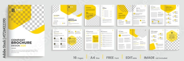 Fototapeta Brochure design template with abstract geometric graphics