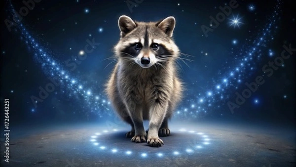 Fototapeta A Nocturnal Creature Illuminated by Celestial Dust, Mystical and Majestic in a Starry Night Setting