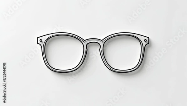 Obraz Outline of eyeglasses on a light background  