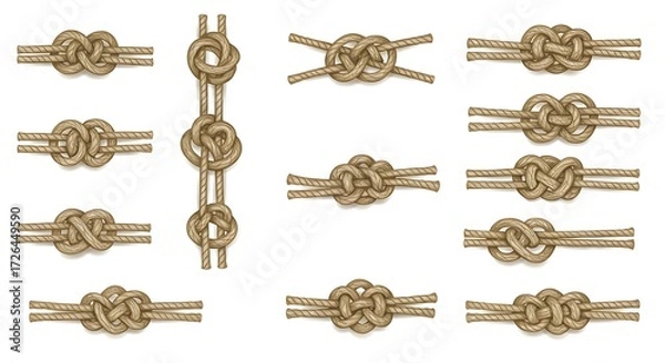 Obraz Rope knots collection design elements