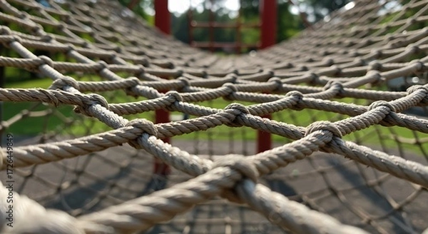 Obraz Rope net play structure close up