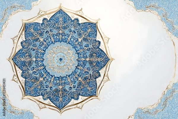 Obraz Intricate blue gold mandala pattern image