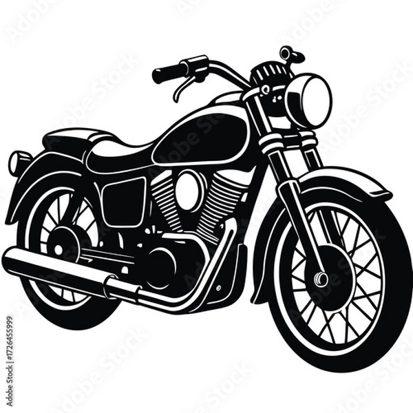 Obraz classic motorcycle with chrome details  isolated o (1).eps