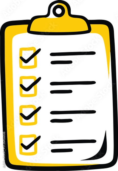 Fototapeta clipboard with checklist flat vector on white back (1).eps