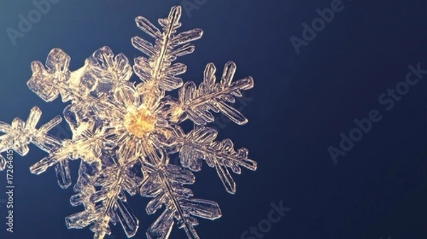 Fototapeta Detailed snowflake close-up