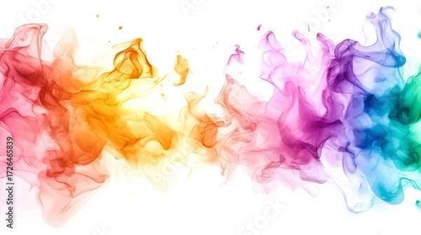Fototapeta Colorful Smoke Waves in Bright Hues Creating a Vibrant and Dreamy Abstract Background
