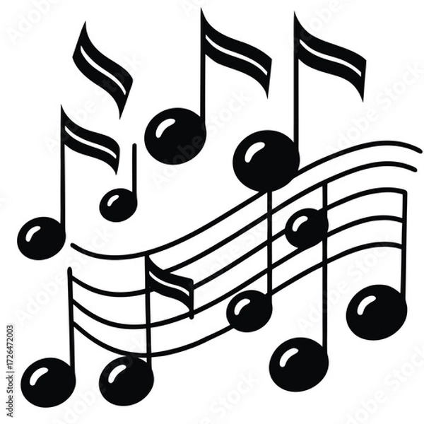Fototapeta musical notes vector illustration on white backgro (1).eps
