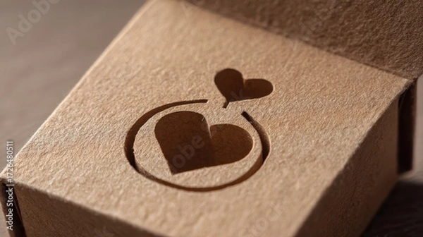 Fototapeta A beautifully crafted box featuring a heart design, perfect for gifting or special occasions that celebrate love and connection.