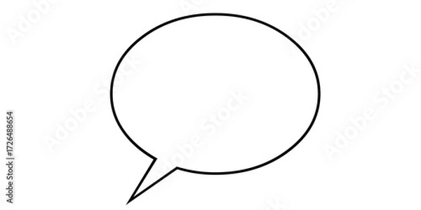 Fototapeta Empty speech bubble with a pointed tail on a white background dialogue communication isolated on a transparent background