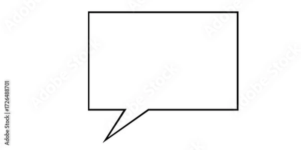 Fototapeta Rectangular Speech Bubble with Tail on White Background chat bubble dialogue box isolated on a transparent background
