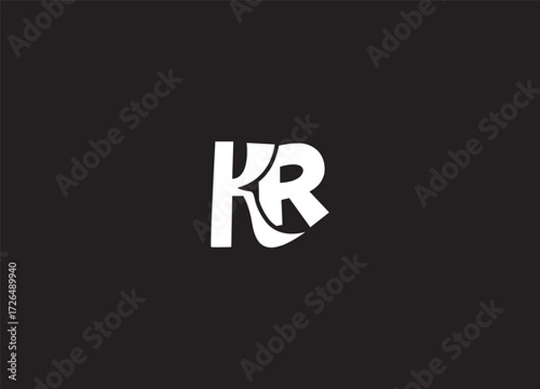 Fototapeta KR creative logo design and initial  logo