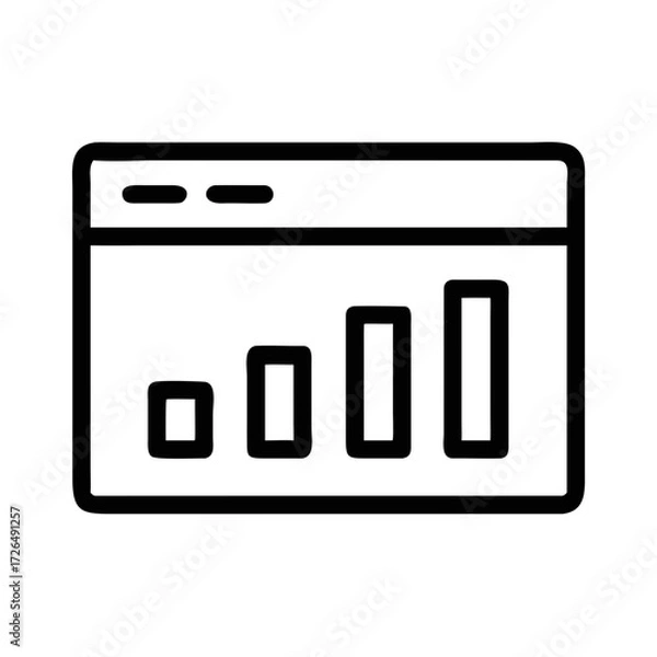 Fototapeta Line Graph Icon Showing Upward Trend on White futuristic silhouette vector transparent icon