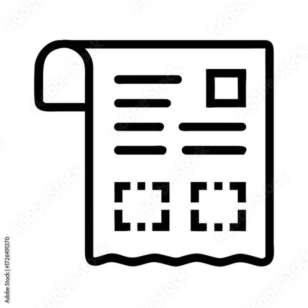 Fototapeta Outline Icon Of A Document With Text And Boxes paper futuristic silhouette vector transparent icon
