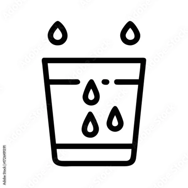 Fototapeta Outline icon of a glass with falling water drops futuristic silhouette vector transparent icon