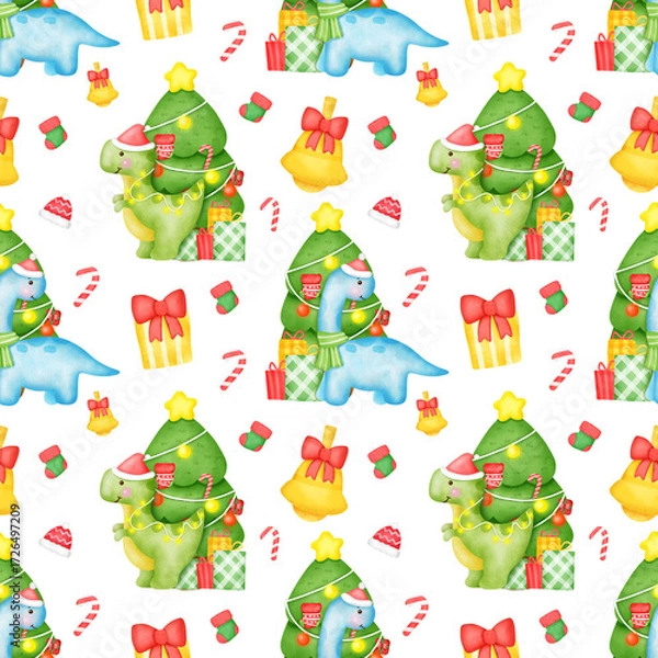 Fototapeta Christmas seamless pattern