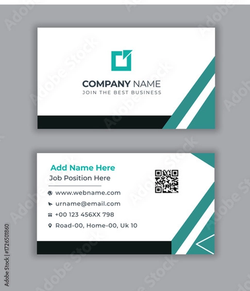 Fototapeta Modern creative business card and name card horizontal simple clean template vector design