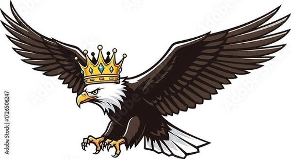 Obraz Eagle with Crown Vector.