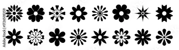 Fototapeta Flowers icon set. Flowers in modern simple flat style. Vector illustrator.