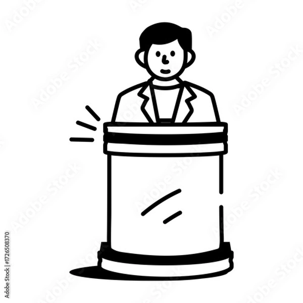 Obraz A doodle style icon showing legal agreement
